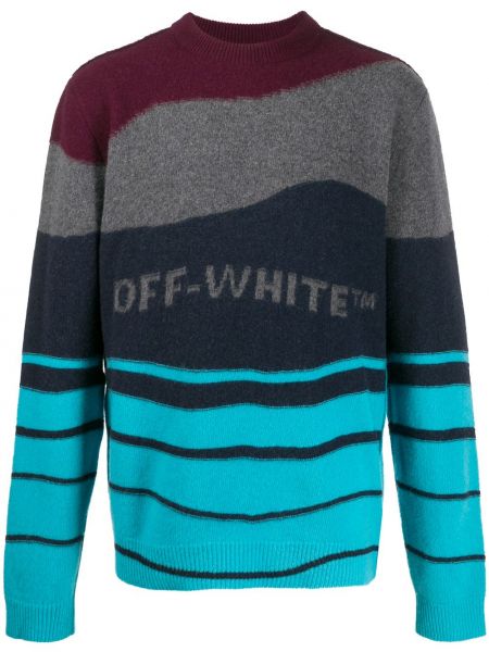 Плетен пуловер на райета Off-white