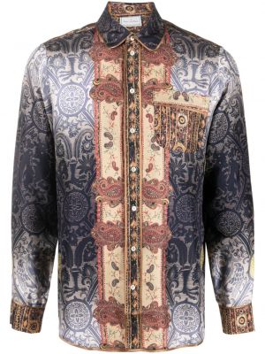 Hodvábna košeľa s potlačou s paisley vzorom Pierre-louis Mascia