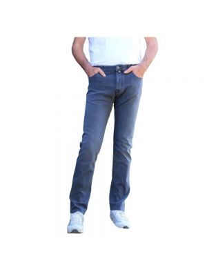 Spodnie slim fit z modalu Jacob Cohen niebieskie