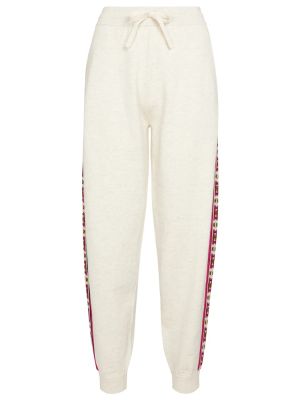 Žakárové sportovní kalhoty Isabel Marant bílé