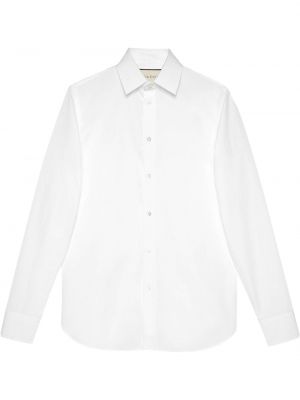 Biała koszula bawełniana Gucci, biały