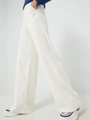 Fila pantaloni de trening femei, culoarea bej, neted