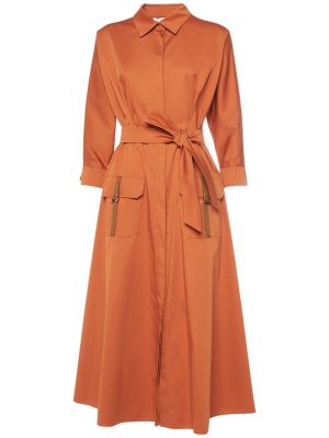 Saténové midi šaty Max Mara oranžové