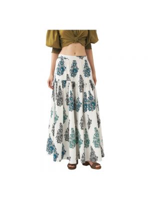 Długa spódnica z nadrukiem Antik Batik biała