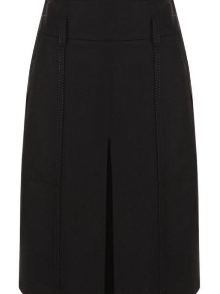 Однотонная юбка с карманами Bottega Veneta черная