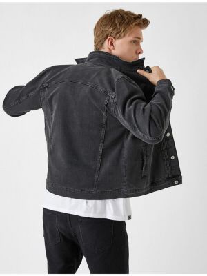 Bavlnená džínsová bunda Koton čierna