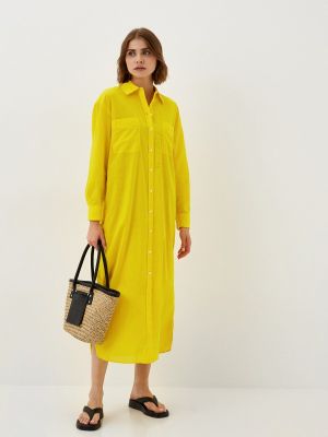 Платье-рубашка Tommy Hilfiger желтое