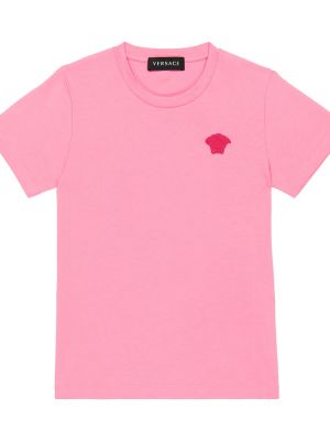 Trøje bomuld t-shirt for piger Versace Kids pink