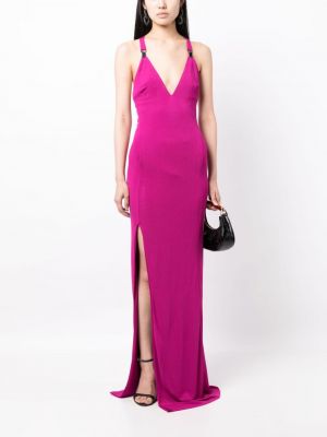 Sukienka długa z dekoltem w serek Tom Ford różowa