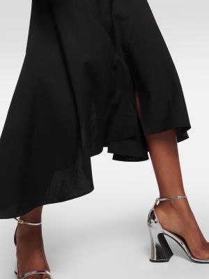 Asymetrické vlněné midi sukně Marni černé