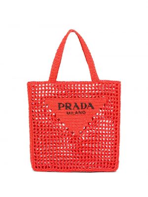 Шопинг чанта Prada оранжево