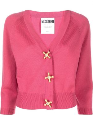 Strikkegenser med knapper Moschino rosa