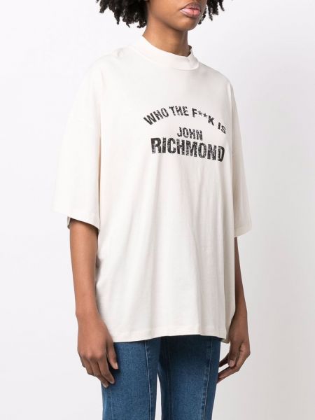 Bavlněné tričko s potiskem John Richmond bílé