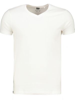 Iš natūralios odos polo marškinėliai Ombre balta