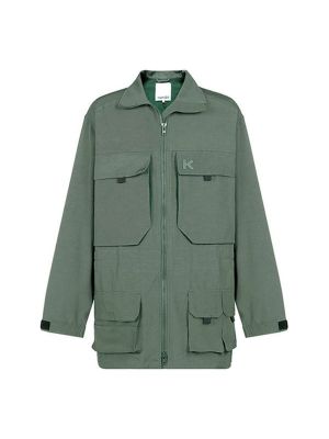 Куртка с вышивкой с карманами Kenzo зеленая