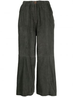 Semišové rovné kalhoty Alysi šedé