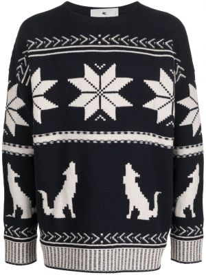 Pull en jacquard Etro bleu