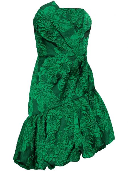 Sukienka koktajlowa asymetryczna Marchesa Notte zielona