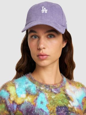 Kepurė su snapeliu kordinis velvetas New Era violetinė