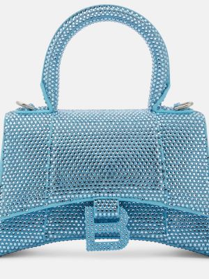 Semišová nákupná taška Balenciaga modrá