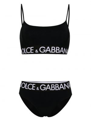 Bikini s printom Dolce & Gabbana crna