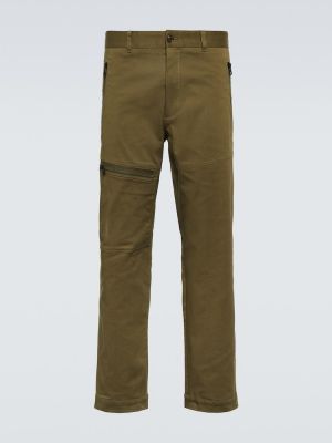 Βαμβακερό παντελόνι Moncler πράσινο
