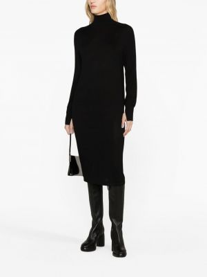 Vlněné midi šaty Calvin Klein černé