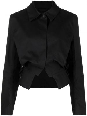 Svilena jakna z draperijo Cecilie Bahnsen črna