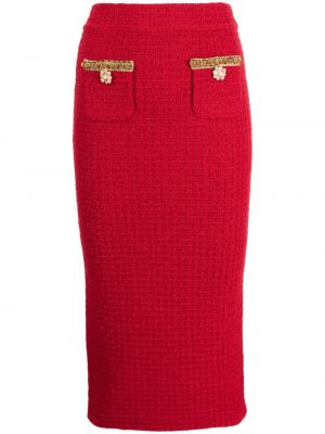 Midi sukně s flitry Self-portrait červené