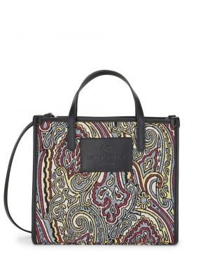 Shopper handtasche mit print mit paisleymuster Etro schwarz