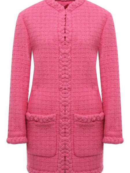 Шелковый шерстяной пиджак Valentino розовый