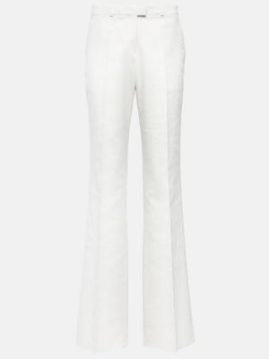 Pantalones rectos de algodón de tejido jacquard Etro blanco