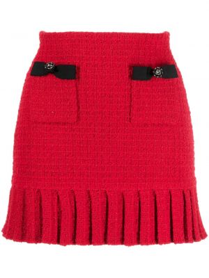 Plisirana mini suknja Self-portrait crvena