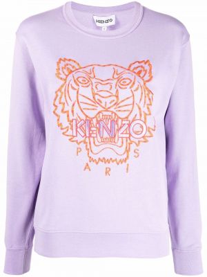 Tigerstripete bomull brodert sweatshirt Kenzo lilla