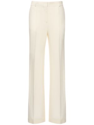 Viskózové vlněné kalhoty Totême bílé