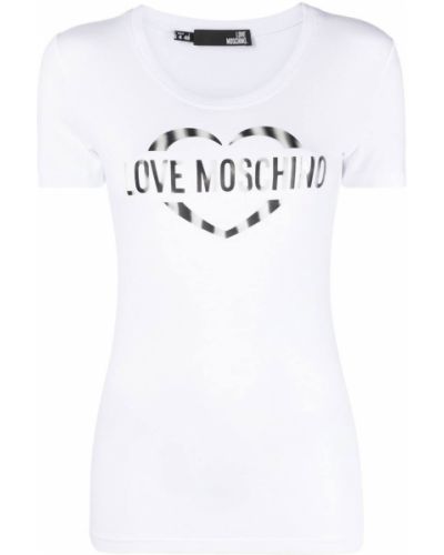 Тениска с принт Love Moschino бяло
