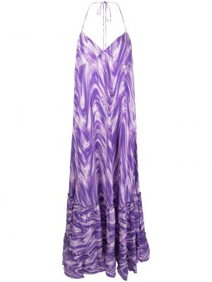 Rochie lunga cu imagine Rotate violet