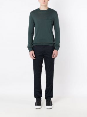Pullover mit stickerei mit rundem ausschnitt Armani Exchange grün