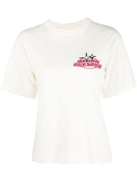 T-shirt ricamato Heron Preston bianco