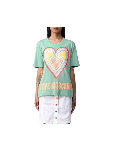 Koszulka z nadrukiem w serca Love Moschino