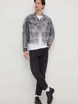 Kurtka jeansowa oversize Calvin Klein Jeans szara
