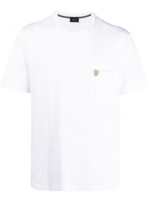 Bavlnené tričko s vreckami Brioni biela