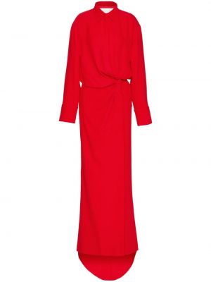 Jedwabna sukienka koszulowa Valentino Garavani czerwona