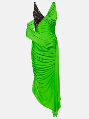 Миди рокля с принт от джърси Marine Serre зелено