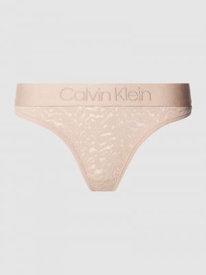 Stringi Calvin Klein Underwear beżowe
