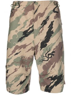 Pantaloncini cargo con stampa camouflage Maharishi cachi