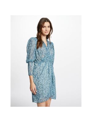 Mini vestido con estampado con estampado abstracto Morgan azul