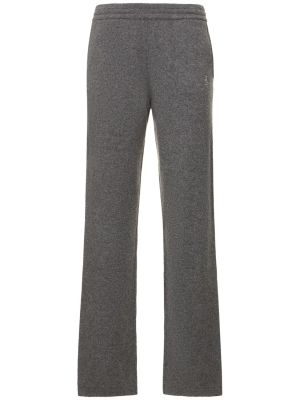 Kašmírové kalhoty s vysokým pasem Sporty & Rich šedé