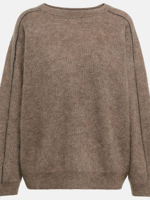 Džemper od mohera Brunello Cucinelli smeđa