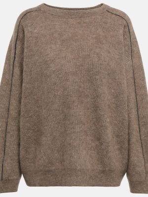 Mohair strikkegenser Brunello Cucinelli brun